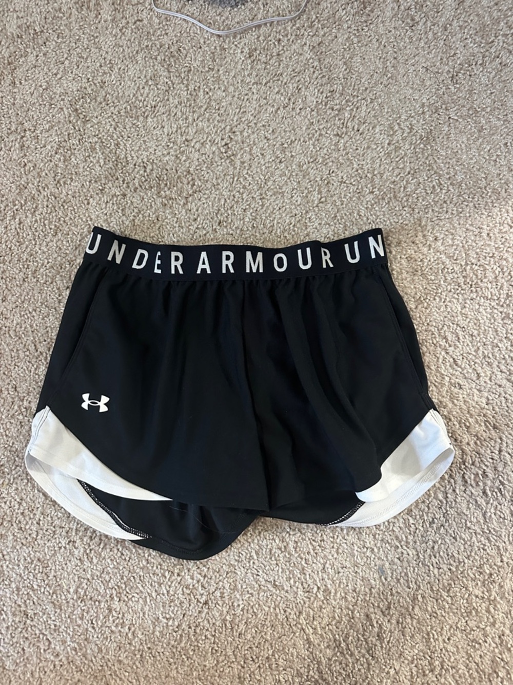 Under Armour Black and White Women's Athletic Shorts